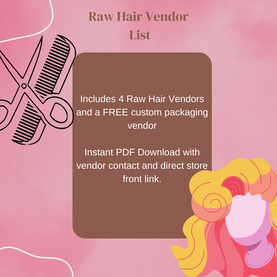 Hair Vendor List (4 Vendors) + Free Packaging Vendor